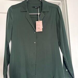 NWT Quince Green Women's Blouse